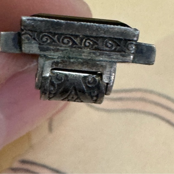 Art Deco Black Onyx Sterling Silver 935 Dress Clip Antique - Picture 10 of 13